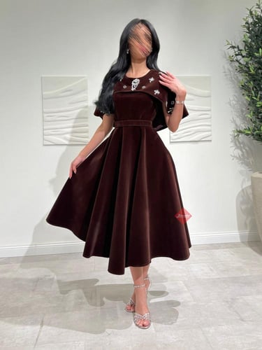 فستان جوخ شموه ناعم ميدي كلوش