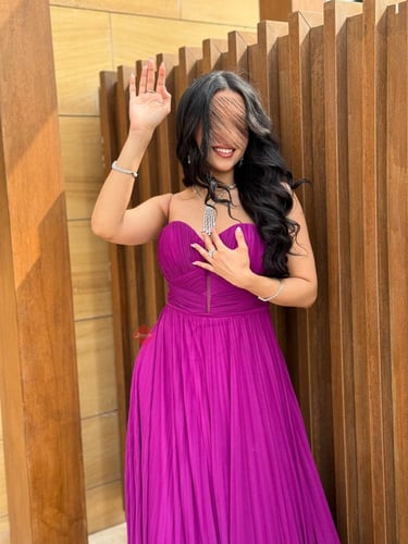 فستان سهرة ناعم تب بليسيه بكلوش