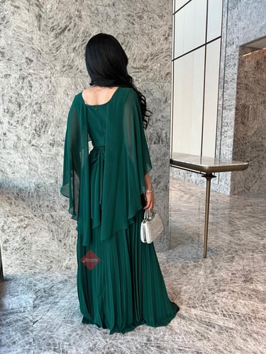 فستان ناعم طويل شيفون بليسيه