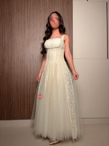 فستان ناعم للعيد والمناسبات دانتيل وتل ستايل كت