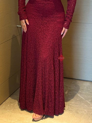 فستان ميدي ناعم دانتيل كلوش