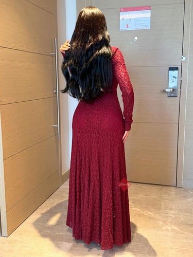 فستان ميدي ناعم دانتيل كلوش