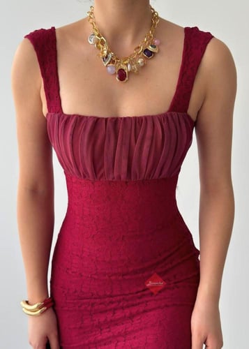 فستان سهرة دانتيل كت أنيق وفاخر للمناسبات