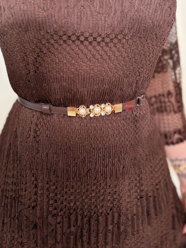 فستان دانتيل ناعم ستريتش برسومات مميزة