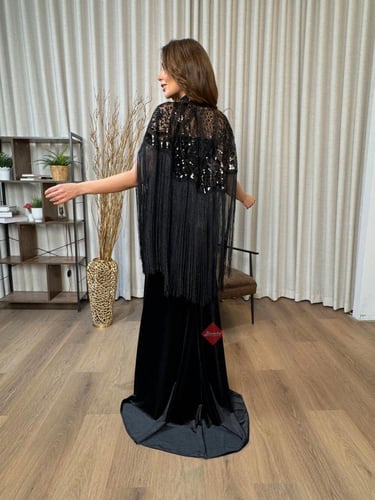 شال سهره ترتر مطرز مزين بالهدب