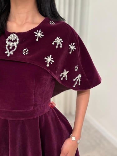 فستان جوخ شموه ناعم ميدي كلوش