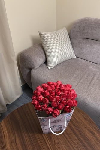 فازة ورد صناعي بيبي روز أحمر