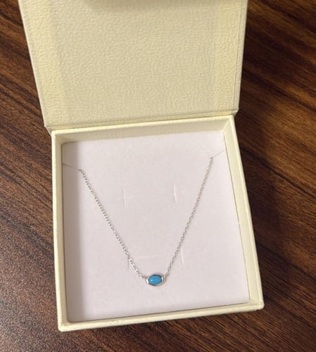 كيس KARTZ ورد صناعي هيدرنجا لون أزرق مع عقد فضه عي...