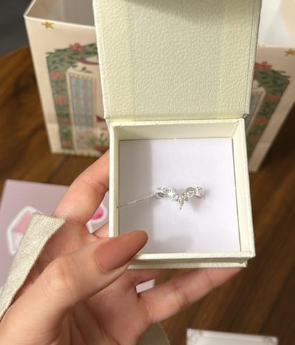 كيس KARTZ ورد صناعي أحمر مع خاتم فضه عيار 925