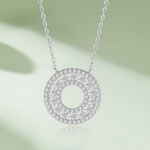 قلادة مويسانيت مزدوجة الدائرة