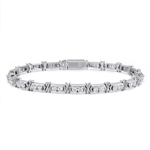 أساور Moissanite ،فضة S925 ، مطلية بالذهب