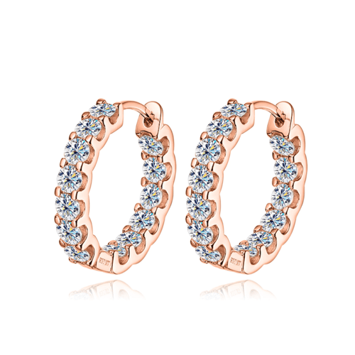 أقراط Moissanite ،أسود وأبيض ،