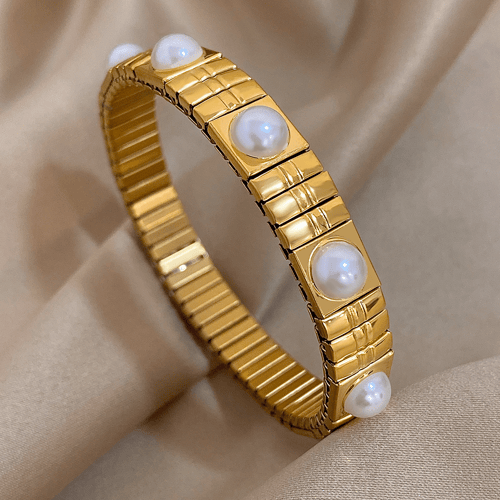 سوار قابل للتعديل مطلي بالذهب 18K