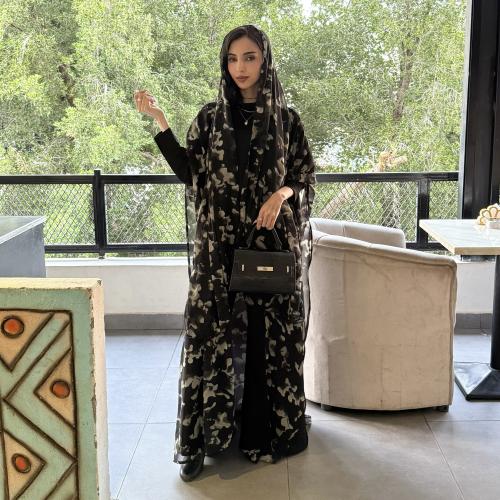 عباية ترند مشلح شيفون لف مناسب لكل الفصول