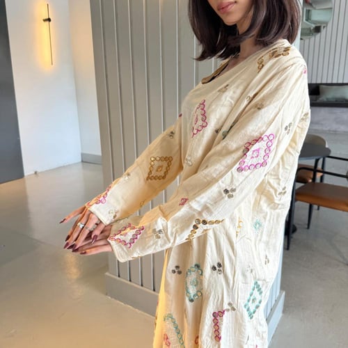 جلابية كويتي طبقتين كحلي