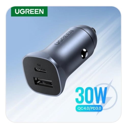 شاحن سيارة يوجرين بمنفذ USB ومنفذ PD بقوة 30 واط