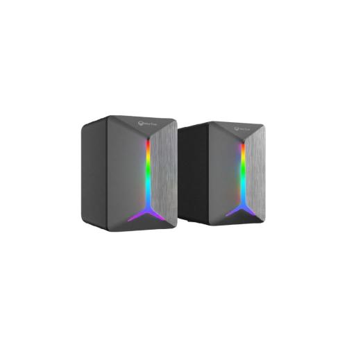 ميشن – سماعات ستيريو مكتبية للألعاب بإضاءة MT-SP2011 - RGB - رمادي