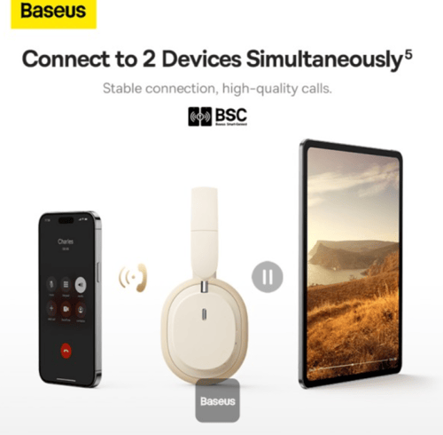 سماعة رأس Baseus D05 لاسلكية بلوتوث قابلة للطي - ه...