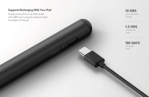 قلم يونيك بيكسو مغناطيسي لجهاز الايباد - اسود