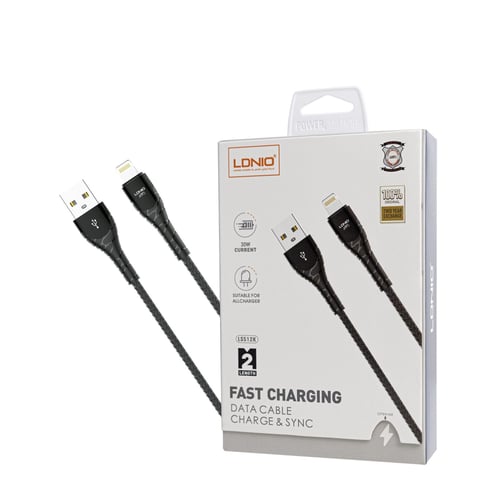 كابل ايفون شحن سريع LDNIO LS512K بطول 2 متر