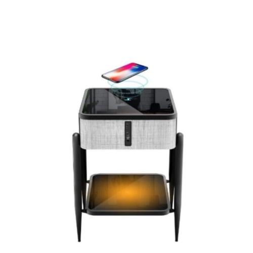 طاولة ذكيه بمكبر صوت وشاحن لاسلكي