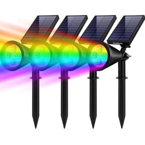 لمبة حديقة متعددة الالوان ع الطاقة شمسية