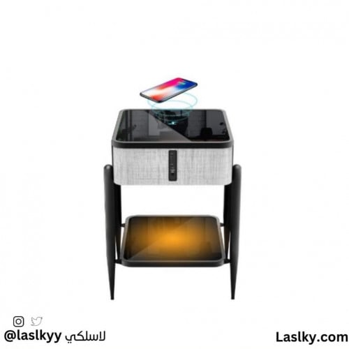 طاولة ذكيه بمكبر صوت وشاحن لاسلكي