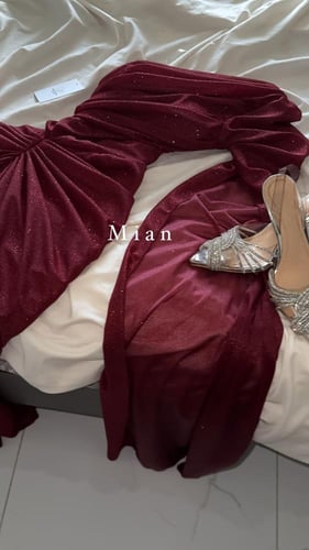 فستان راما عنابي كم