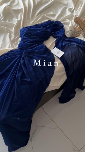 فستان راما ازرق كم