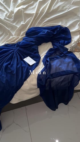 فستان راما ازرق كم