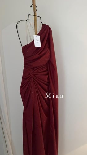 فستان راما عنابي كم