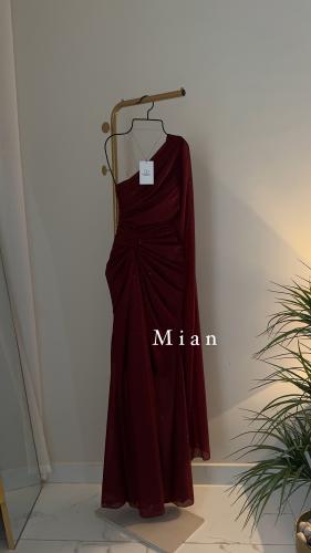 فستان راما عنابي كم