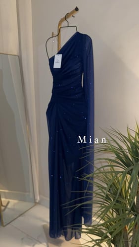 فستان راما ازرق كم