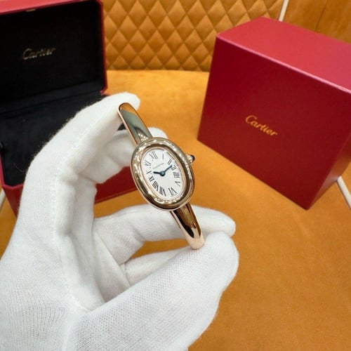 ساعة Baignoire miniروز قولد