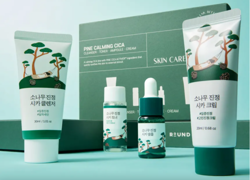 مجموعة راوند لاب باين سيكا المهدئة للبشرة (حجم ميني) - ROUND LAB Pine Calming Cica Mini Kit