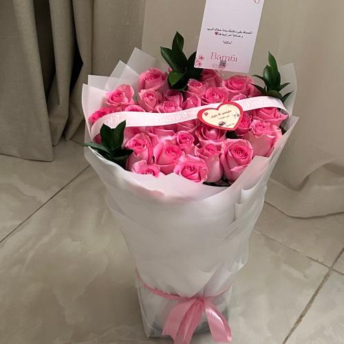 باقة ٣٠ غصن - جوري وردي