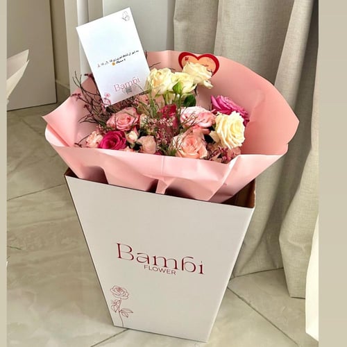 بوكس ربيع ( باقة مكس وردي )