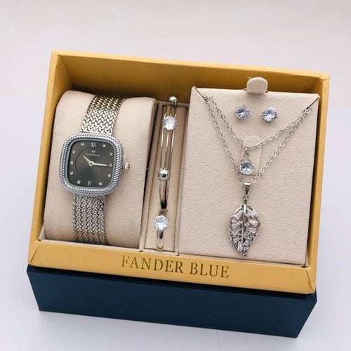 طقم فند ربلو نسائي فضي