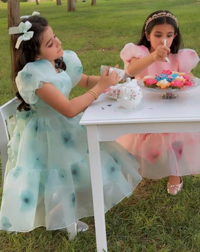 فستان جازار تفاحي فاتح بورود