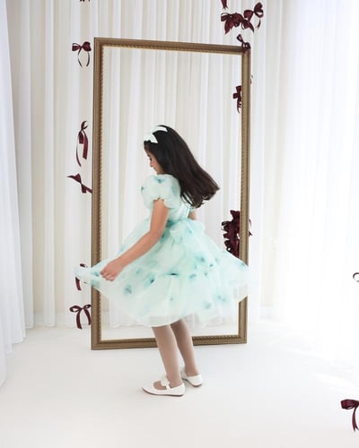 فستان جازار تفاحي فاتح بورود