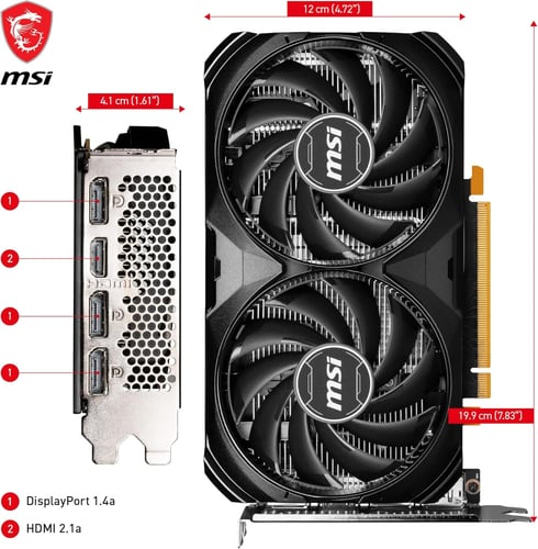 كرت شاشة MSI GeForce RTX™ 4060 VENTUS 2X BLACK 8G...