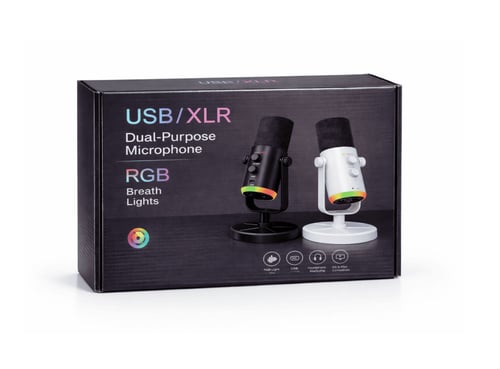 ميكروفون احترافي USB / XLR بإضاءة RGB متوفر باللون...