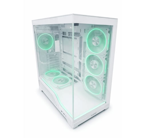 كيس PC قيمنق أبيض – زجاج جانبي + RGB