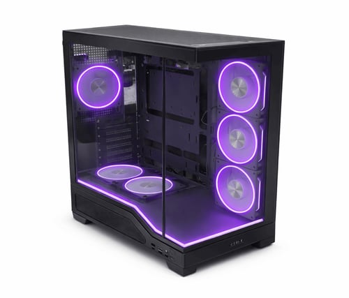 كيس PC قيمنق اسود – زجاج جانبي + RGB