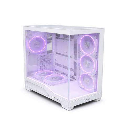 كيس PC قيمنق أبيض – زجاج جانبي + RGB