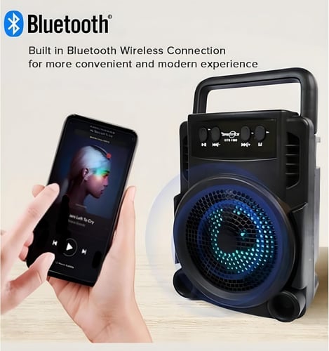 مكبر صوت بلوتوث بمنفذ USB وبطاقة SD، عالي الأداء،...