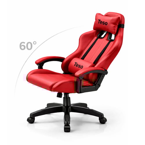 كرسي قيمنق Teso الأحمر – راحة احترافية لجلسات اللع...