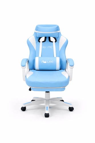 كرسي قيمنق احترافي من Log سماوي / أبيض