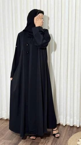 Women's black broken luxurious abaya, Seramik style