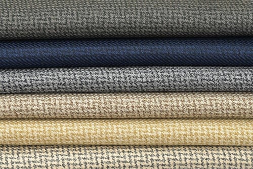 قماش شتوي صوف رصاصي مدرج بالزيتي - 13-6